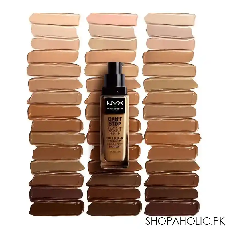 nyx can't stop won't stop 24hr full coverage foundation, medium olive image7