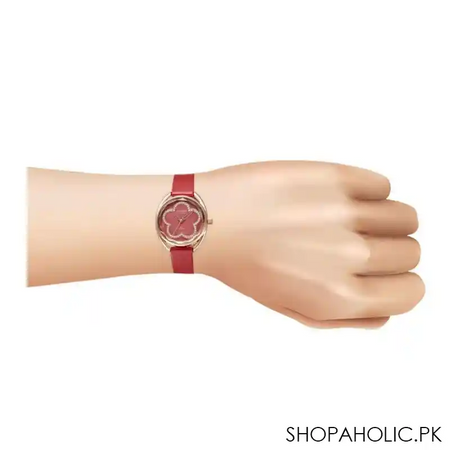 obaku women's designed oval dial with red strap analog watch, s734lxvrvr image2