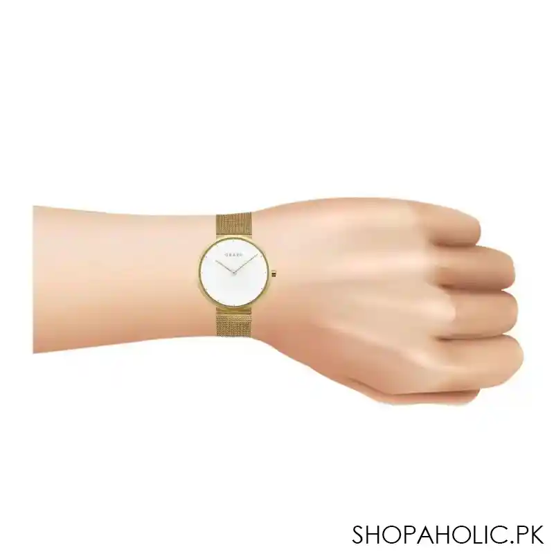 obaku women's white round dial with bracelet analog watch, v230lxgwmg image2
