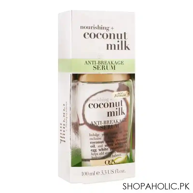 ogx nourishing+coconut milk anti breakage serum, 110ml image2