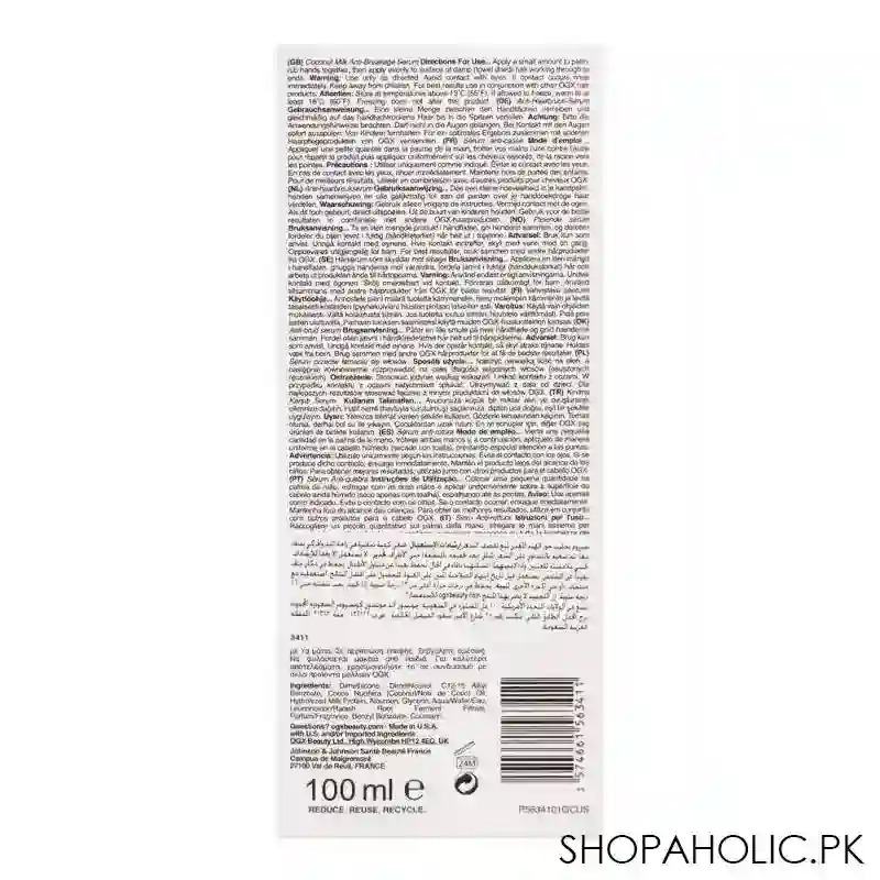 ogx nourishing+coconut milk anti breakage serum, 110ml image3