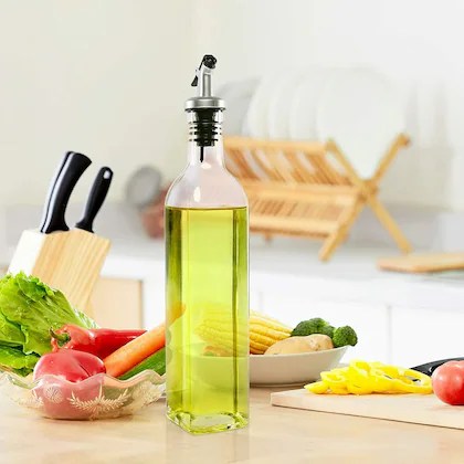 Oil Dispenser Bottle for Kitchen 1 Litre Glass – Clear – 1000 ml main image