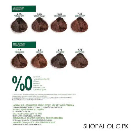 Okay Botanic Hair Color Cream Plus, 60ml, No. 5.35 Light Brown Golden Mahogany - Image 2