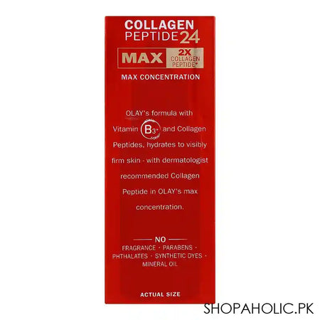 Olay 2xCollagen Peptide 24 MAX Serum With Vitamin B3, Fragrance Free, 40ml - Image 6