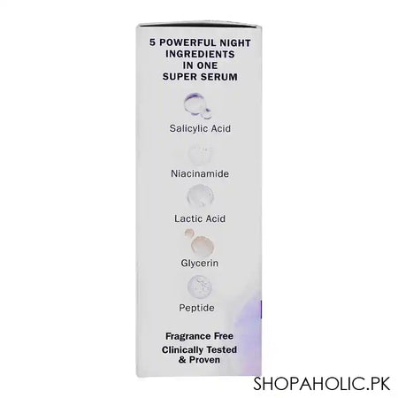 Olay 5in1 Benefit Night Repair Super Serum With Niacinamide, Glycerin, Peptide, Salicylic & Lactic Acid, 30ml - Image 3