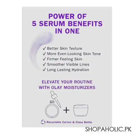 Olay 5in1 Benefit Super Serum With Niacinamide, Collagen Peptide, AHA, Vitamin C & E, 30ml - Image 4