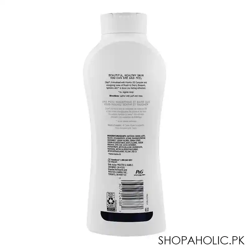 olay fresh outlast notes of peach & cherry blossom b3 complex body wash, 700ml image2