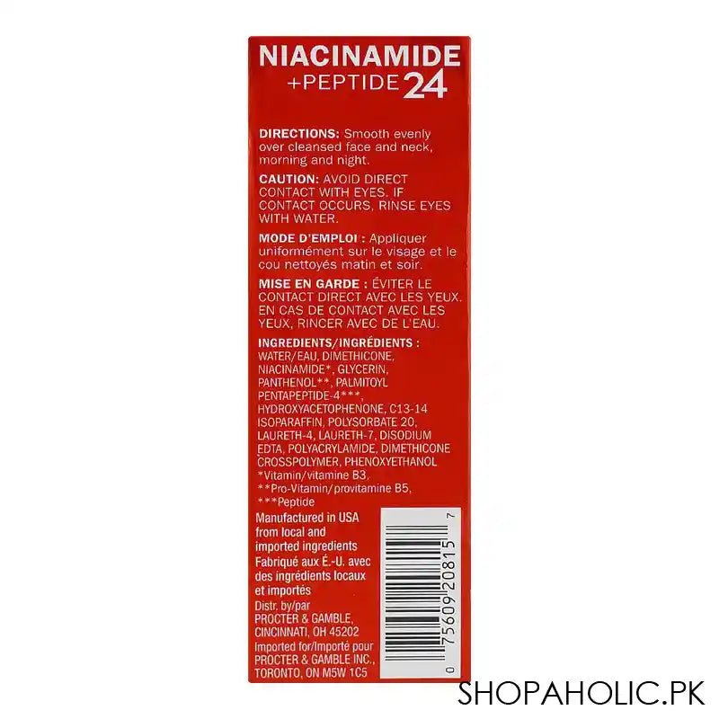 Olay Niacinamide+Peptide 24 Anti-Wrinkle Serum, Fragrance Free, 40ml - Image 3