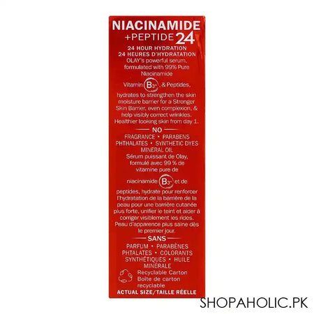 Olay Niacinamide+Peptide 24 Anti-Wrinkle Serum, Fragrance Free, 40ml - Image 4