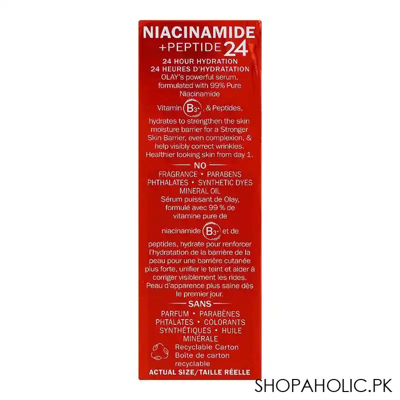 Olay Niacinamide+Peptide 24 Anti-Wrinkle Serum, Fragrance Free, 40ml - Image 4