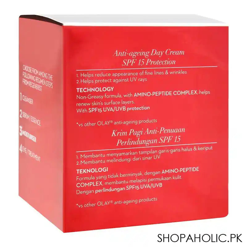 Olay Regenerist Day Cream, Advanced Anti-Ageing Moisturiser, SPF 15, 50ml - Image 2
