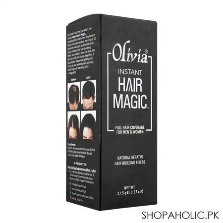 olivia instant hair magic full hair coverage hair building fibers, light brown main image