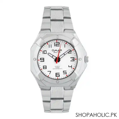 omax men's chrome dial with bracelet analog watch, dba597p053 main image