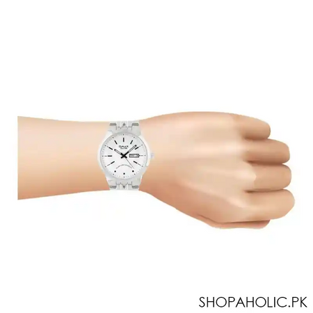 omax men's chrome round dial & bracelet analog watch, hyb059p018 image2