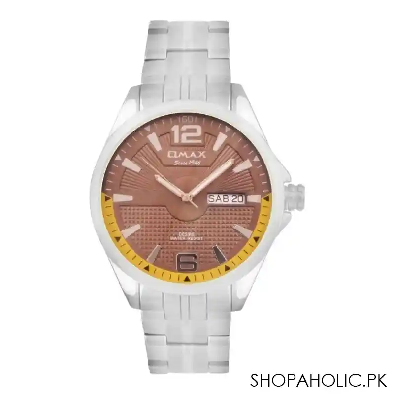 omax men's chrome round dial & bracelet chronograph watch, gx48p46i main image