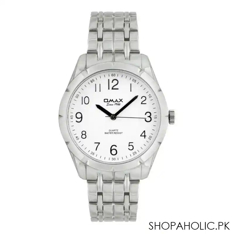 omax men's chrome round dial with bracelet analog watch, hbj971ph18 main image