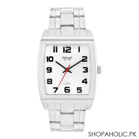 omax men's chrome square dial with bracelet analog watch, hbj929pp03 main image