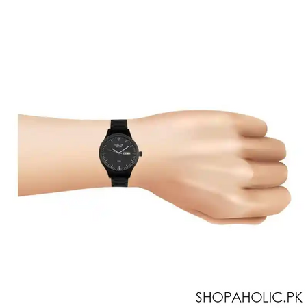 omax men's pvd black round dial & bracelet analog watch, dfd0016004 image2