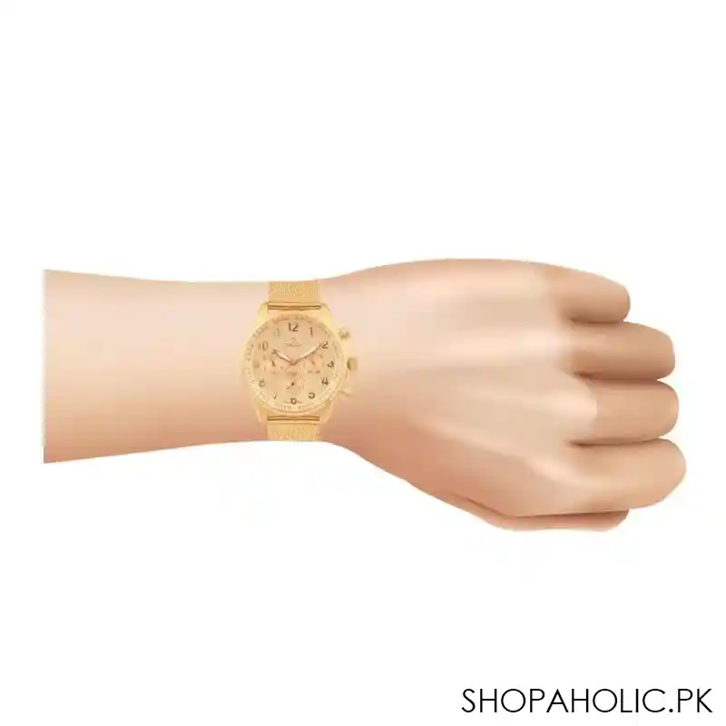 omax men's ultra golden round dial & bracelet chronograph watch, vc05g11i image2