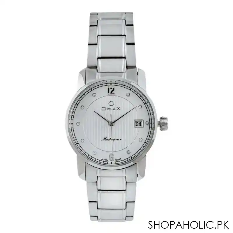 omax women's masterpiece silver round dial with bracelet analog watch, ml25p66i main image