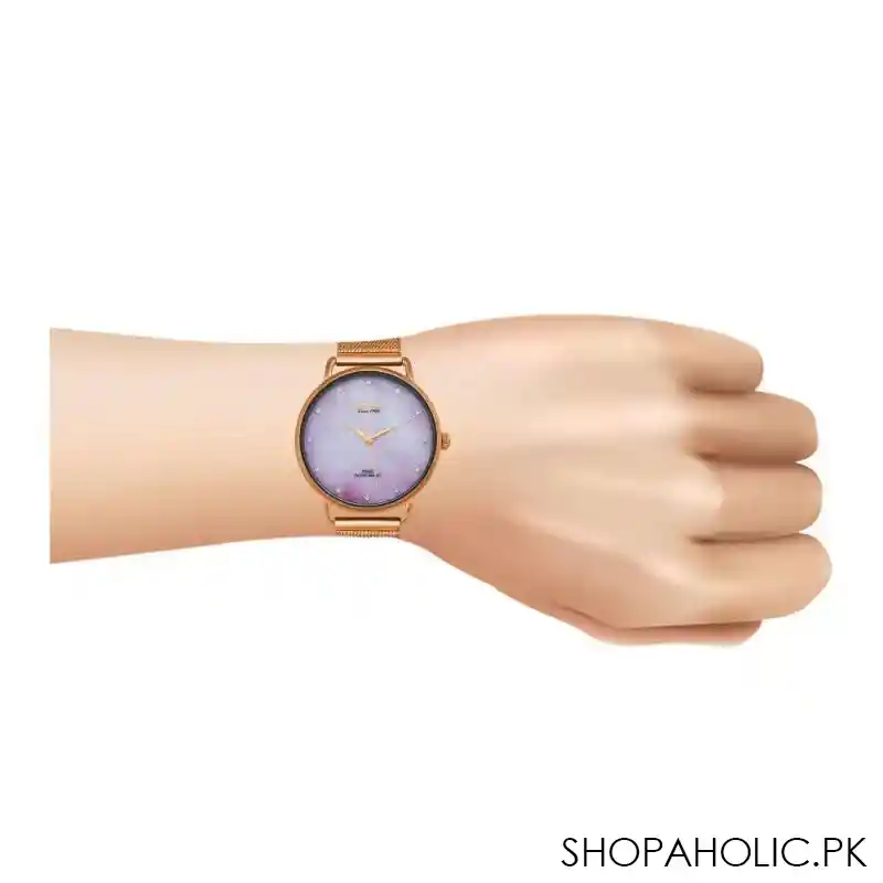 omax women's rust gold round dial & chain with colored background analog watch, pmm01rc8i image2