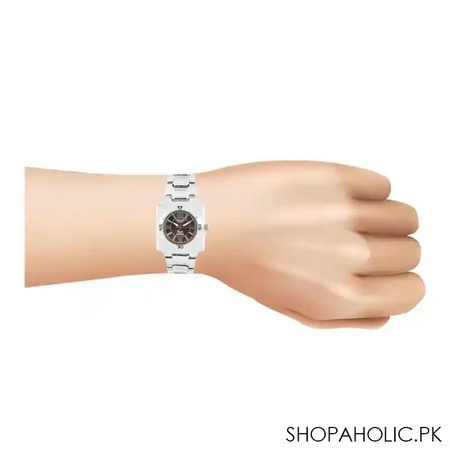 omax women's silver square dial with bracelet analog watch, dba571p002 image2