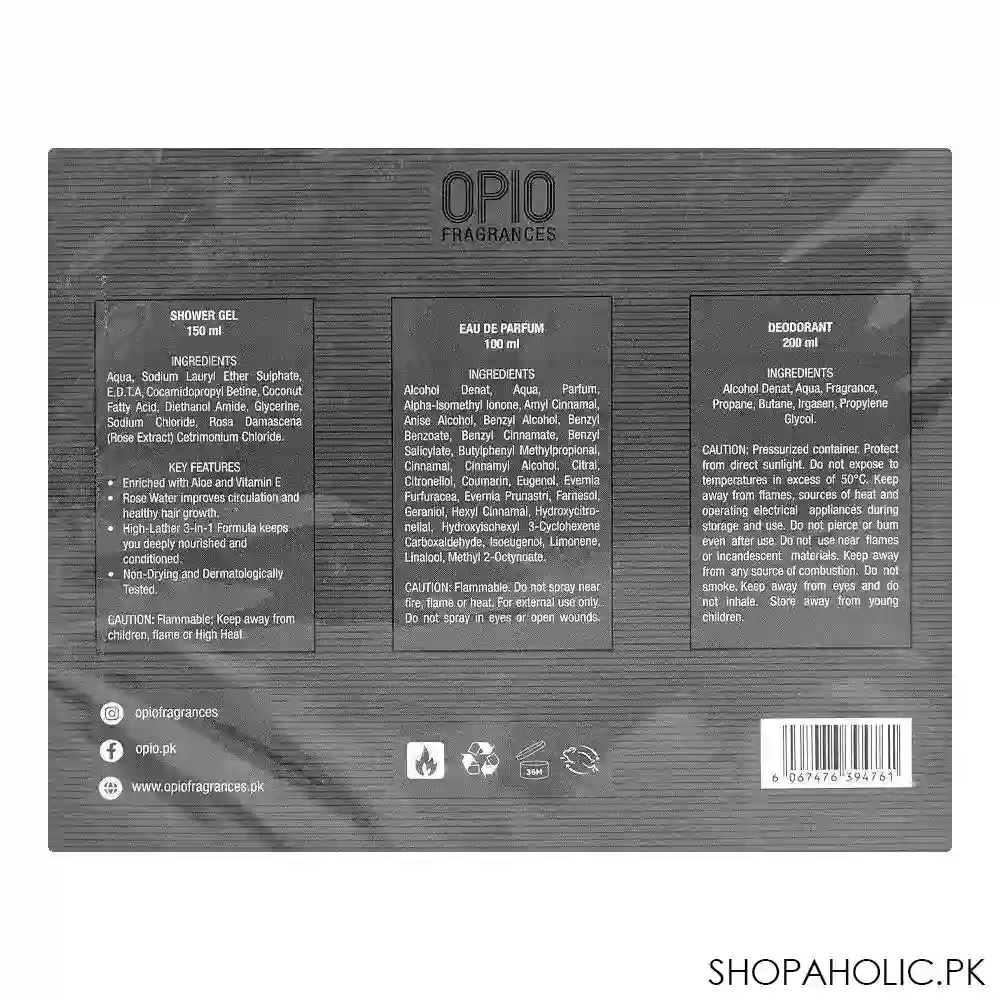 opio champion set, for men, eau de parfum 100ml + shower gel + deodorant image2