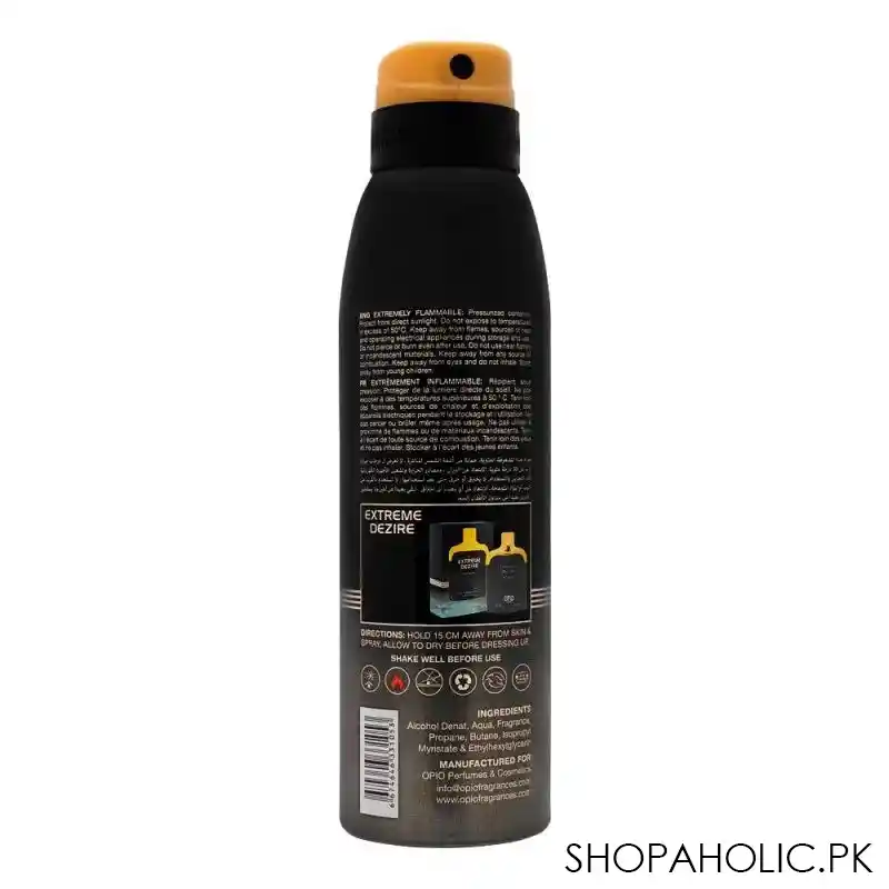 opio extreme dezire pour homme deodorant body spray, for men, 200ml image2