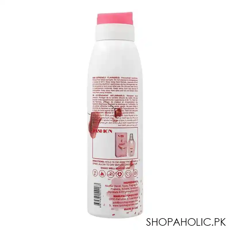 opio fashion deodorant body spray, for women, 200ml image2