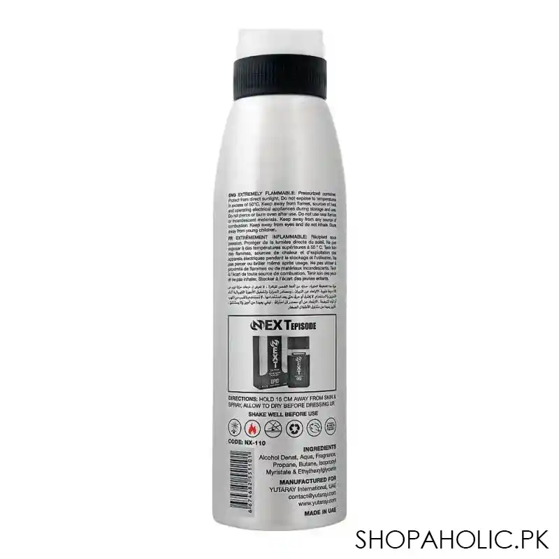 opio next deodorant body spray, for men, 200ml image2