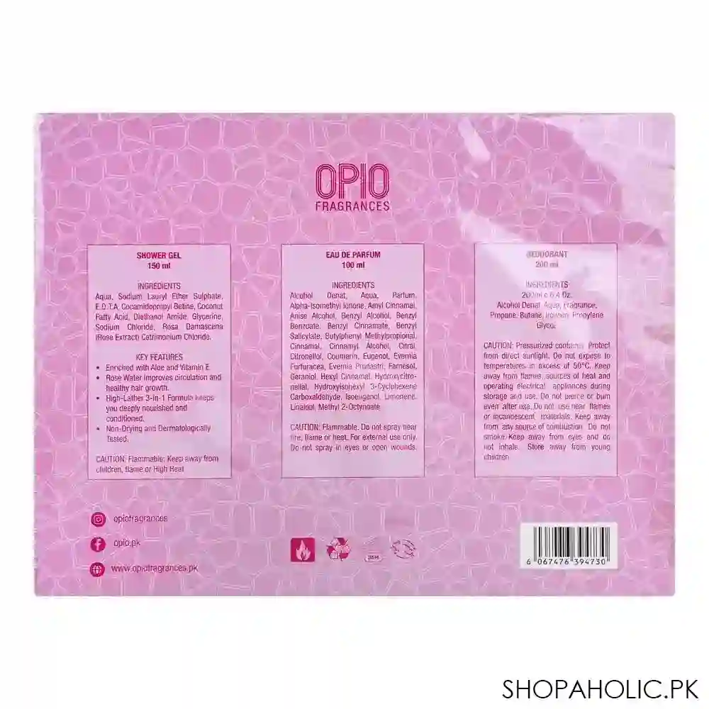 opio vault de charm set, for women, eau de parfum 100ml + shower gel 150ml + deodorant 200ml image2