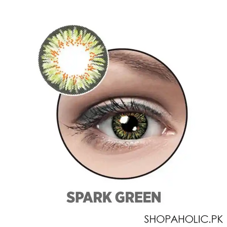 optiano soft color contact lenses, spark green main image