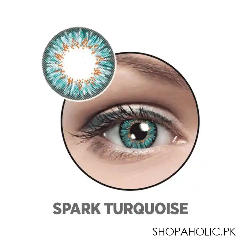 optiano soft color contact lenses, spark turquoise main image