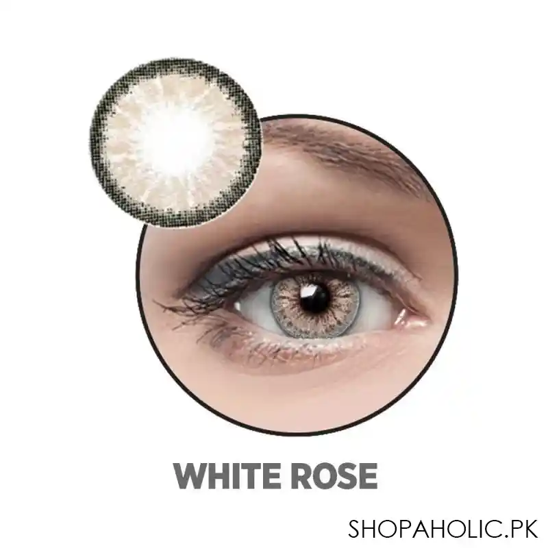 optiano soft color contact lenses, white rose main image