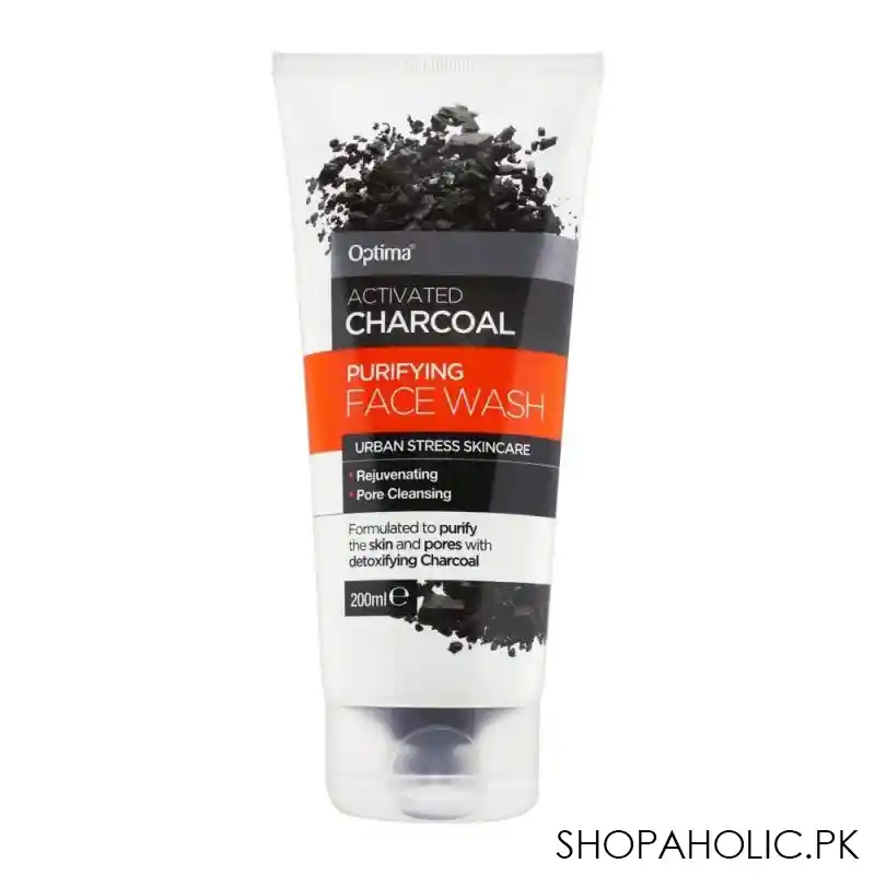 optima activated charcoal purifying face wash, 200ml main image