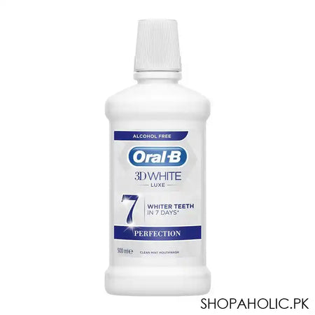 Oral-B 3D White Luxe 7 Perfection Clean Mint Mouthwash, 500ml - Main Image