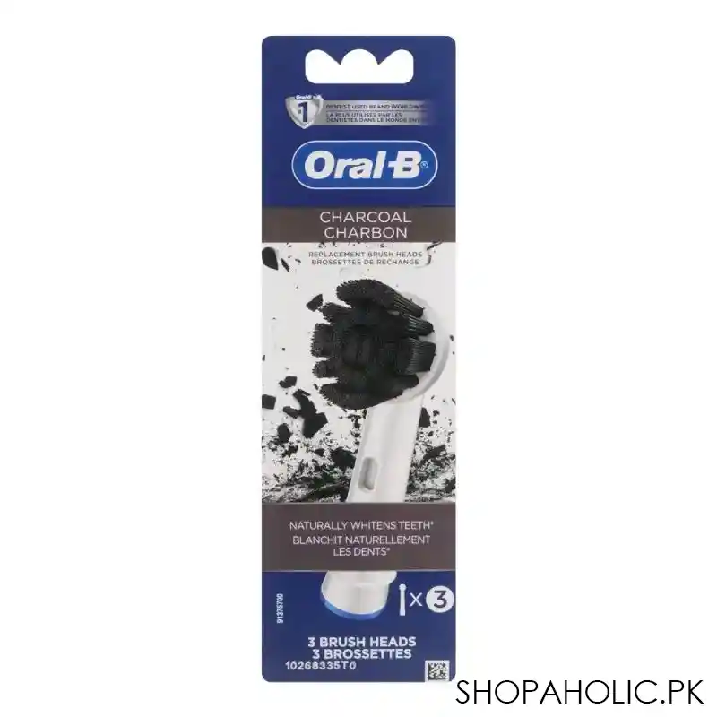 oral b charcoal charbon replacement brush heads, 3 pack image2