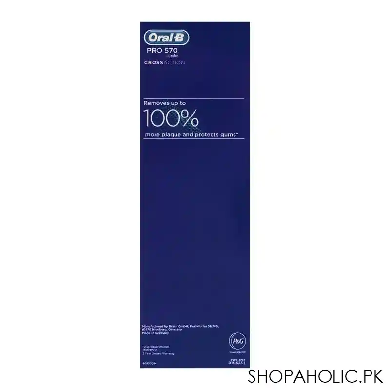 oral b pro 570 cross action limited edition rechargeable toothbrush + brush head, d16.5231.1 image4