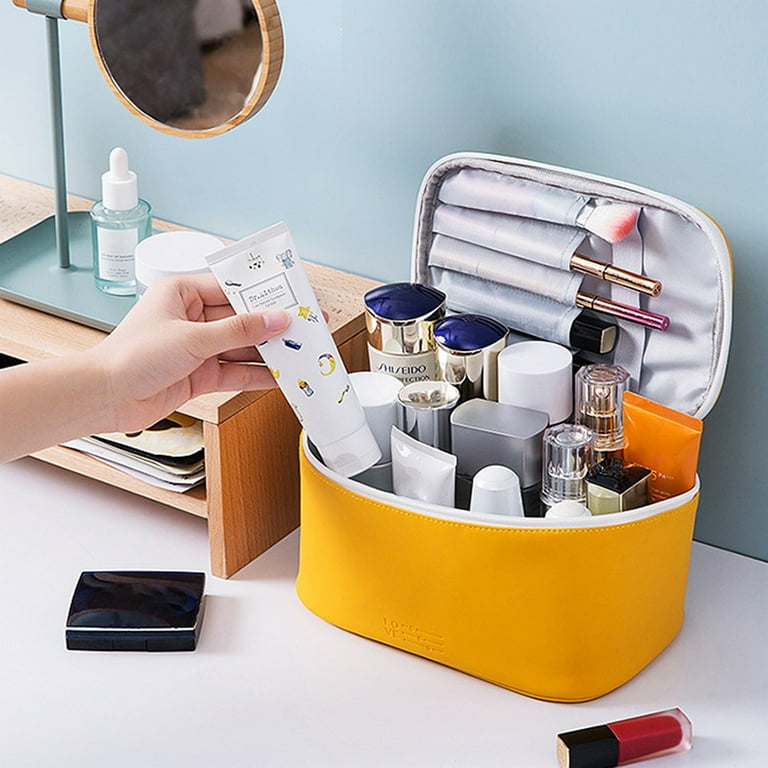 Portable Cosmetic Organizer with Integrated Makeup Brush Holder main image