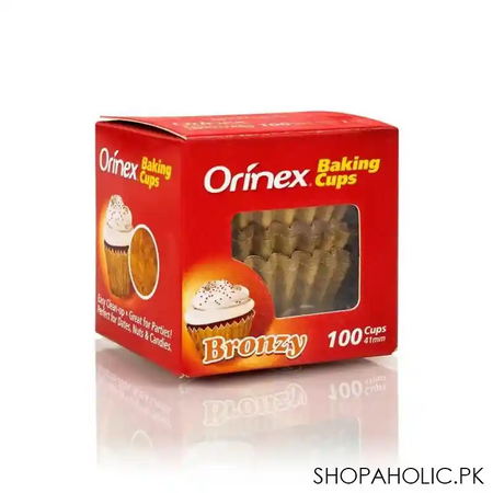 orinex baking cups, bronzy, 100 pack image2