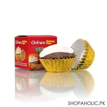 orinex baking cups, bronzy, 100 pack main image