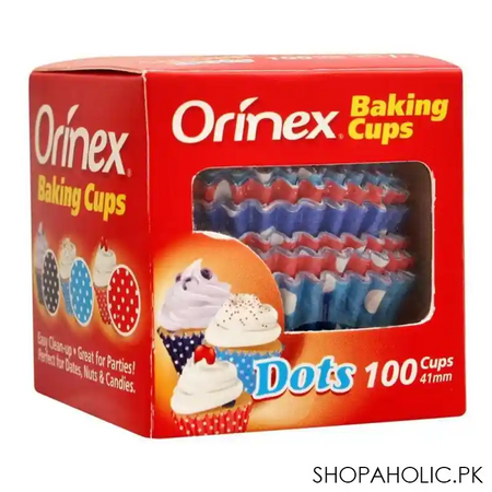 orinex baking cups, dots, 100 pack image2