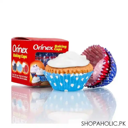 orinex baking cups, dots, 100 pack main image