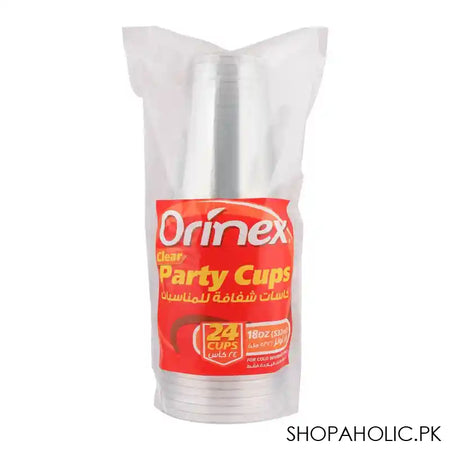 Orinex Clear Party Cups, 532ml/18oz, 24-Pack - Image 3