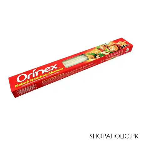 orinex kabab bamboo skewer, flat, 35cm x 9mm, 3mm, 24 pack main image