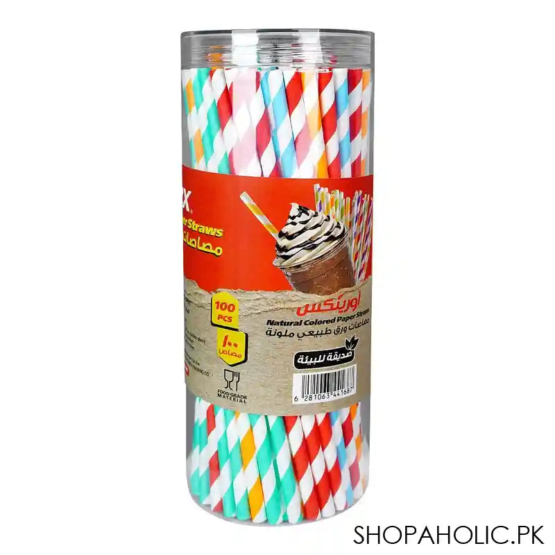 Orinex Natural Colored Paper Straws, 100-Pack - Image 3