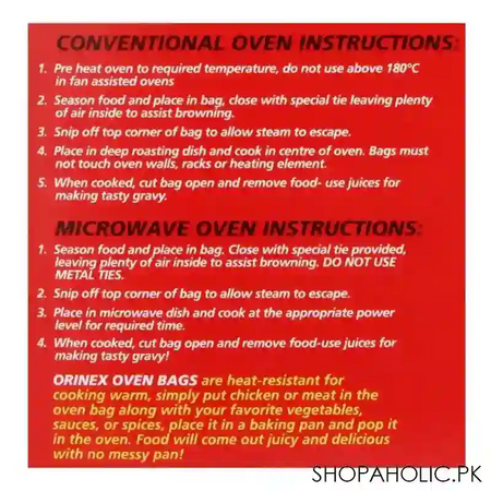 orinex oven bags, large, 6 pack image3