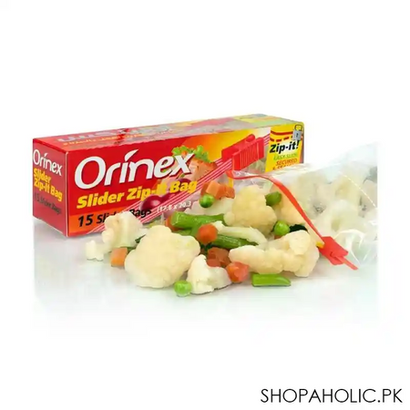 orinex slider zip lock bag, 7x8 inches, medium, 15 pack, food grade image5