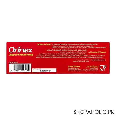 orinex zipper freezer bags, 7x8 inches, medium, 20 pack, food grade image2