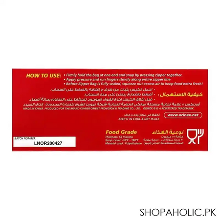 orinex zipper freezer bags, 7x8 inches, medium, 20 pack, food grade image3